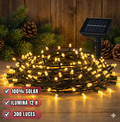 Luces Navideñas con Panel Solar