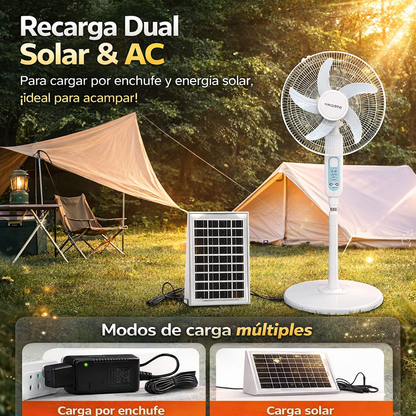 Más que un ventilador: Luz, radio, carga y frescura