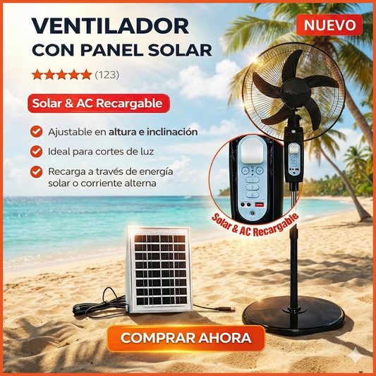 Más que un ventilador: Luz, radio, carga y frescura